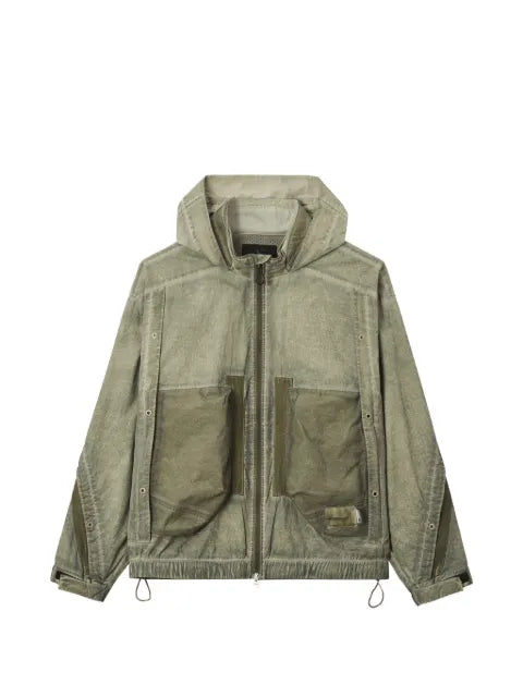FIVE CM hooded panelled lightweight jacket