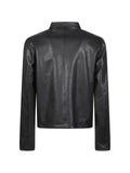 Stewart zip-up calf leather jacket
