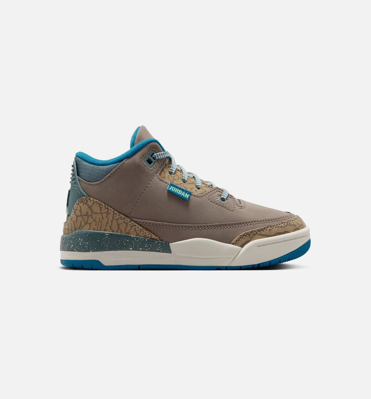 Air Jordan 3 Retro Olive Grey – Preschool Lifestyle Shoe in Olive Grey/Green Abyss/Khaki/Sea Glass